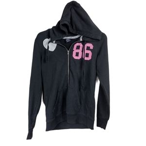 Victoria's Secret Pink n Black Full Zip Hoodie Size Small (Medium)